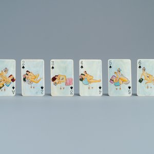 Un jeu de cartes en ivoire aux miniatures érotiques, Inde, début du 20ème — photo 4