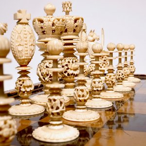 Un jeu d'échecs et backgammon en laque aux pions en ivoire, Chine, 19ème — photo 6