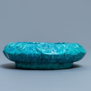 Un lave-pinceaux en porcelaine de Chine 'robin's egg', marque en creux, 19ème — photo 6