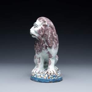 Un lion en faïence polychrome de Delft, 18ème — photo 3