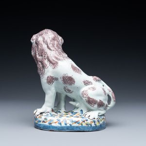 Un lion en faïence polychrome de Delft, 18ème — photo 4