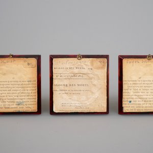 Un lot de 3 miniatures sur ivoire en cadres imitant écaille de tortue, 19ème siècle — photo 2