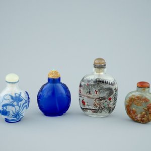 Un lot de 4 tabatières en jade et verre, Chine, 18/20ème — photo 1