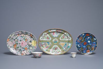 Un lot varié en porcelaine de Chine famille rose, 19/20ème