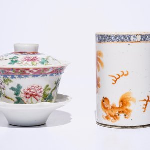 Un lot varié en porcelaine de Chine famille rose et rouge de fer, 19/20ème — photo 8