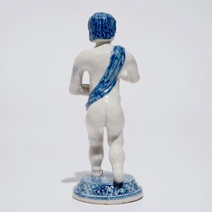 Un modèle de Bacchus en faïence de Delft bleu et blanc, début du 18ème — photo 4
