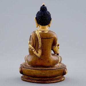 Un modèle de Bouddha assis en bronze doré sino-tibetan, 19/20ème — photo 4