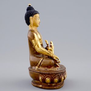 Un modèle de Bouddha assis en bronze doré sino-tibetan, 19/20ème — photo 5