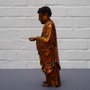 Un modèle de Bouddha debout en bois sculpté et doré, Chine, 18/19ème — photo 26