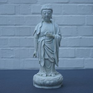 Un modèle de Bouddha debout en porcelaine blanc de Chine de Dehua, marque sur le dos, Kangxi — photo 23