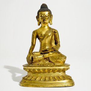 Un modèle de Bouddha en bronze doré, Chine, 18/19ème — photo 2