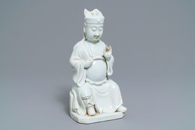 Un modèle de Guandi en porcelaine blanc de Chine, 18/19ème
