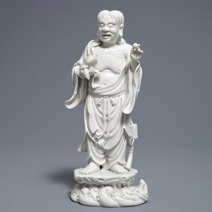Un modèle de Liu Hai et le crapaud en blanc de Chine de Dehua, marque de Xie Bamboo, début du 19ème — photo 1