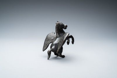 Un modèle de Pégase en bronze patiné noir, Italie, 16ème
