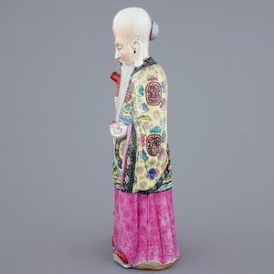 Un modèle de Shou Lao en porcelaine de Chine famille rose, 19ème — photo 2