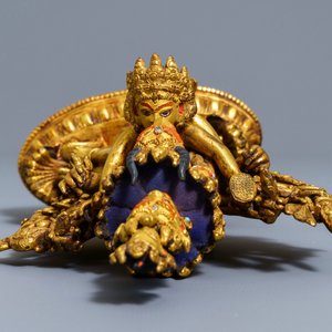 Un modèle de Yamantaka et sa consorte en bronze polychromé, Sino-Tibet, 19/20ème — photo 7
