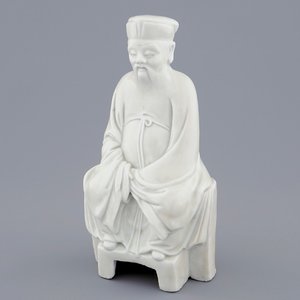 Un modèle du poète Li Bai en porcelaine blanc de Chine de Dehua, 18ème — photo 1