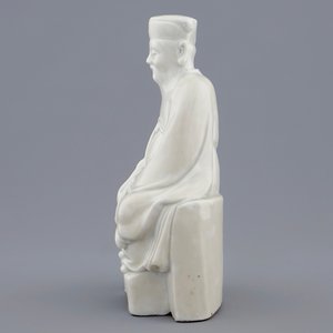 Un modèle du poète Li Bai en porcelaine blanc de Chine de Dehua, 18ème — photo 3