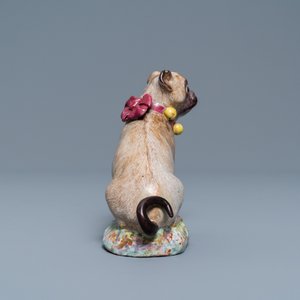 Un modèle d'un carlin en faïence polychrome de Tournai, 18ème — photo 5