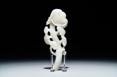 Un modèle d'un champignon lingzhi en jade blanc, Chine, 19/20ème