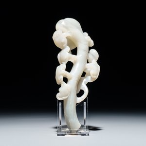 Un modèle d'un champignon lingzhi en jade blanc, Chine, 19/20ème — photo 2