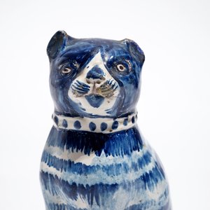 Un modèle d'un chat en faïence de Delft bleu et blanc, 19ème — photo 8