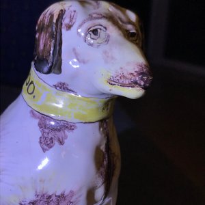 Un modèle d'un chien en faïence de Bruxelles en manganèse et jaune, 18ème — photo 8