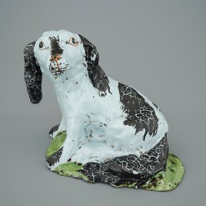 Un modèle d'un chien en faïence polychrome de Bruxelles, 18ème — photo 2