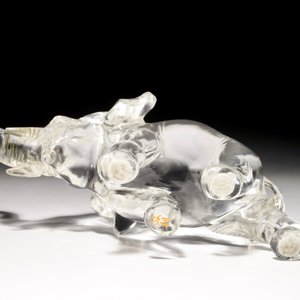 Un modèle d'un éléphant en crystal de rocher, signé, Chine, 19/20ème — photo 7