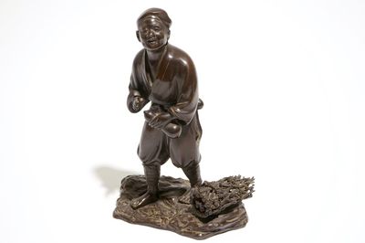 Un modèle d'un homme en bronze, Japon, Meiji