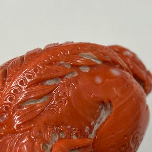 Un modèle d'un lion bouddhiste en corail rouge sculpté, Chine, 19/20ème — photo 11