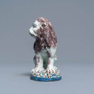 Un modèle d'un lion en faïence polychrome de Bruxelles ou Lille, fin du 18ème — photo 3