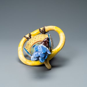 Un modèle d'un perroquet en faïence polychrome de Delft, 18ème — photo 5