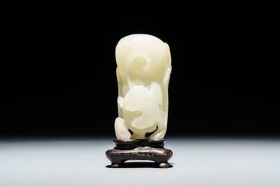 Un modèle d'une gourde en jade blanc, Chine, 19ème