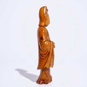 Un modèle d'une Guanyin en bois sculpté, Chine, 19/20ème — photo 5