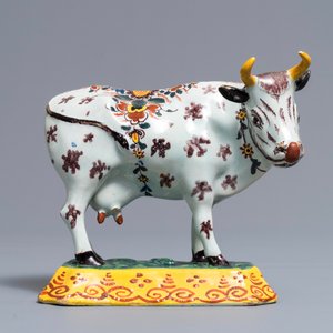 Un modèle d’une vache en faïence de Delft polychrome, 18ème — photo 2