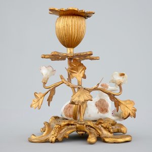 Un mouton en porcelaine de Meissen monté d'un candelabre en bronze doré, 19ème — photo 3