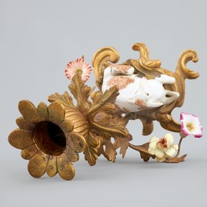 Un mouton en porcelaine de Meissen monté d'un candelabre en bronze doré, 19ème — photo 5