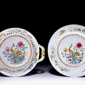 Un panier ajouré en faïence de Delft polychrome petit feu avec l'example chinois en famille rose, 18ème — photo 2