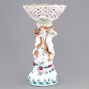 Un panier ajouré sur socle en porcelaine famille rose de style Meissen, Qianlong, 18ème — photo 1