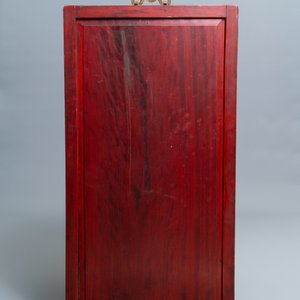 Un panneau en bois sculpté laqué et polychromé, Chine, 19ème — photo 3