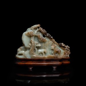 Un paysage figurant les 'Huit chevaux de Mu Wang' en jade, Qing — photo 3
