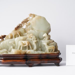 Un paysage figurant les 'Huit chevaux de Mu Wang' en jade, Qing — photo 7