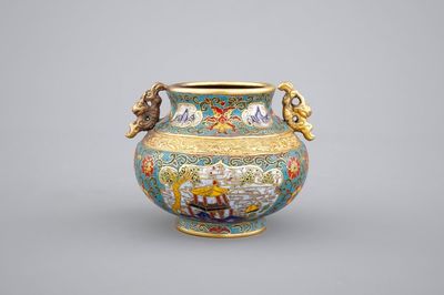 Un petit brûle-parfum en cloisonné de Chine, 19/20ème