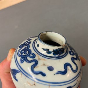Un petit vase en porcelaine de Chine en bleu et blanc à décor de carpes, Wanli — photo 13
