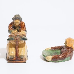 Un pichet Art Nouveau et deux figures en poterie flamande, prob. ateliers de Vandevoorde, 20ème — photo 14