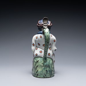 Un pichet couvert de type 'Jacqueline' en faïence polychrome de Lille, France, 18ème — photo 4