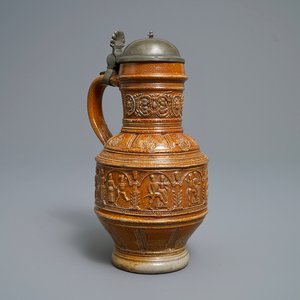 Un pichet en grès à décor de 'la danse paysanne', Raeren, daté 1578 — photo 1
