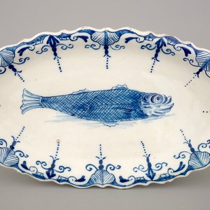 Un plat à hareng ovale en Delft bleu et blanc, 18ème siècle — photo 1