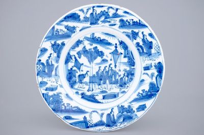 Un plat au décor de chinoiserie, Haarlem, 17ème